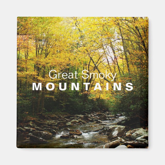 Gult Orange Höst Underbar Rökstorlek berg magnet (Framsidan)