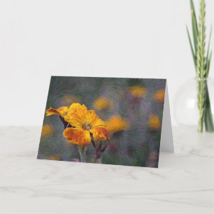 Gult Orange jokertecken för blomsteranteckning Kort