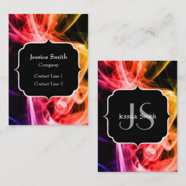 Gult Orange Lila Abstrakt Rökning Monogram Visitkort