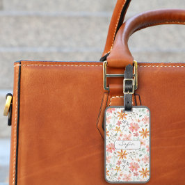 Gult orange mönster namn-bagagetag bagagebricka
