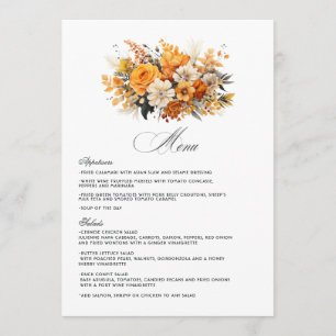 Gult, Orange och Elfenbenskustens Blommigt Bröllop Meny