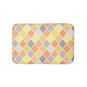 Gult, orange och grått quatrefoil mönster badrumsmatta