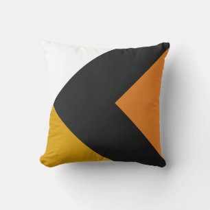 Gult Orange och Grått Trianglar Kudde