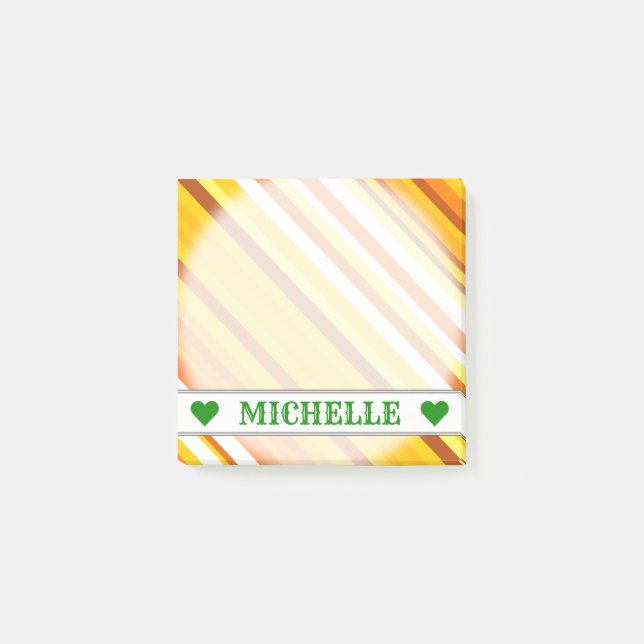 Gult, Orange och vit solnedgången Rand Post-it Block (Framsida)