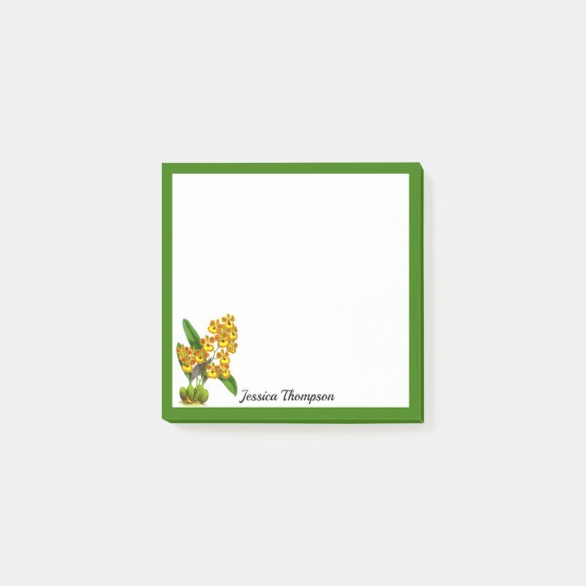 Gult Orange Orchid Flower Post-it Notes Block (Framsida)
