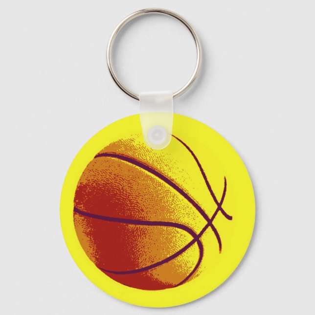 Gult Orange PIP Art Basketball Nyckelring (Framsida)