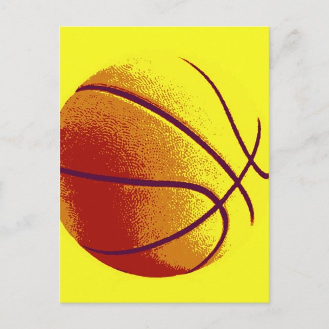 Gult Orange PIP Art Basketball Vykort (Framsida)
