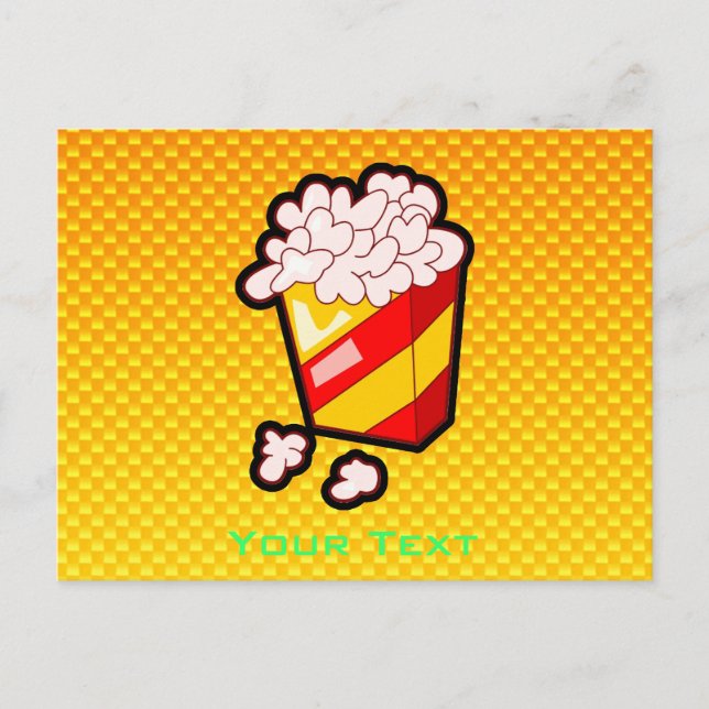Gult Orange Popcorn Vykort (Framsida)
