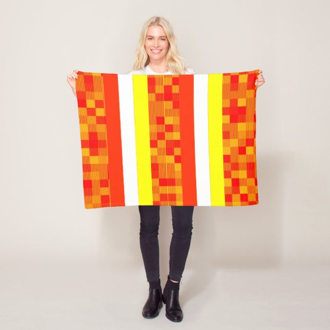 Gult Orange Red Blanket Fleecefilt (På plats)