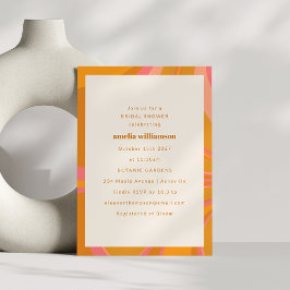 Gult Orange Rosa Abstrakt Marble Möhippa Inbjudningar