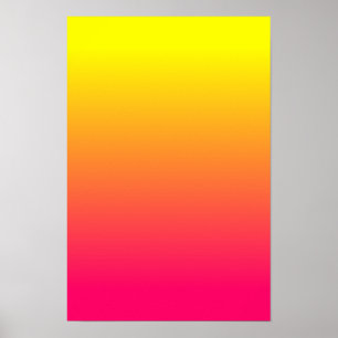 Gult Orange Rosa Ombre Poster