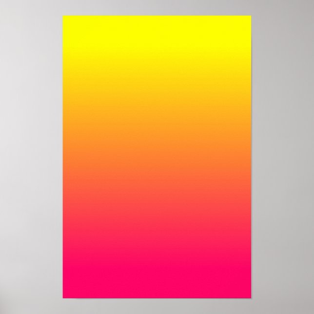 Gult Orange Rosa Ombre Poster (Framsidan)
