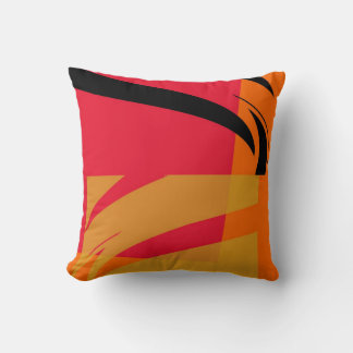 Gult Orange Rosa Retro Abstrakt Art Deco Kudde