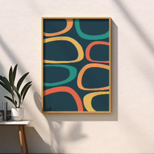 Gult, Orange, skalning, modern Abstrakt i mitten a Poster