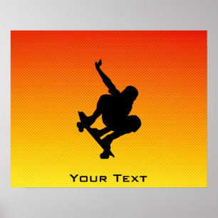 Gult Orange Skateboarding Poster