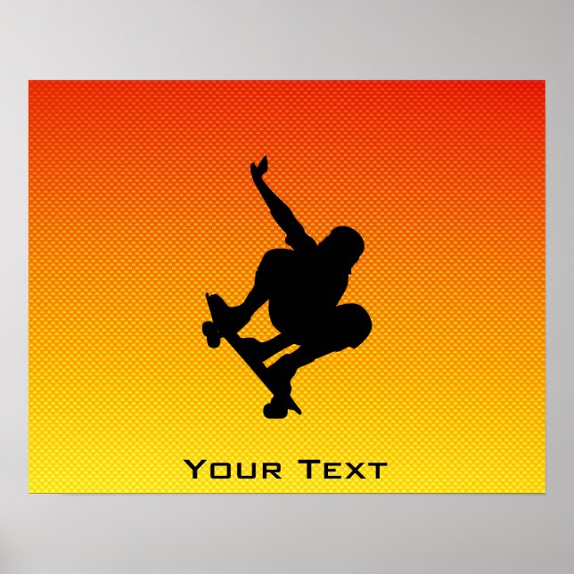 Gult Orange Skateboarding Poster (Framsidan)