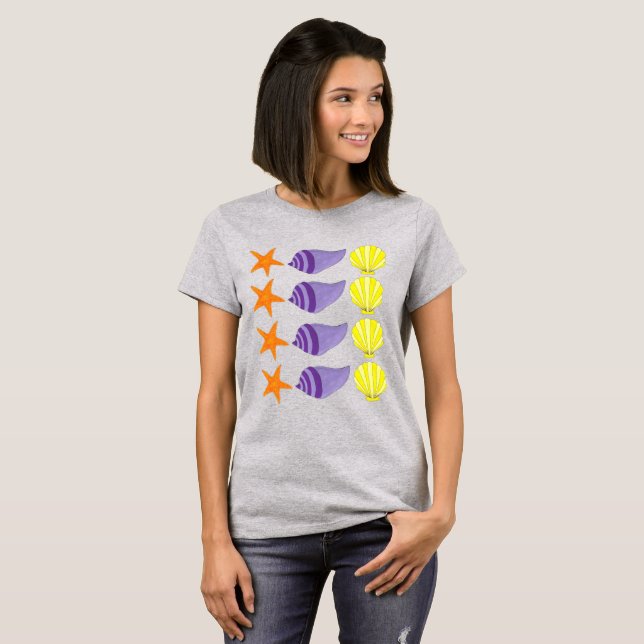 Gult Orange Starfish Star Fish Beach Seashore T Shirt (Hel framsida)
