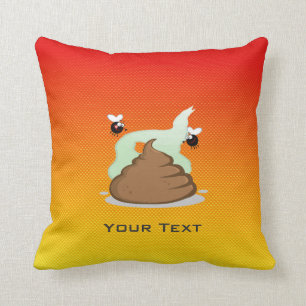 Gult orange Stinky bajs Kudde