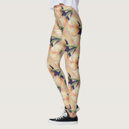 GULT ORANGE-TULIPS | BLOMMIGT LEGGINGS