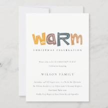 Gult Orange Varm jul i juli Party Inbjudan