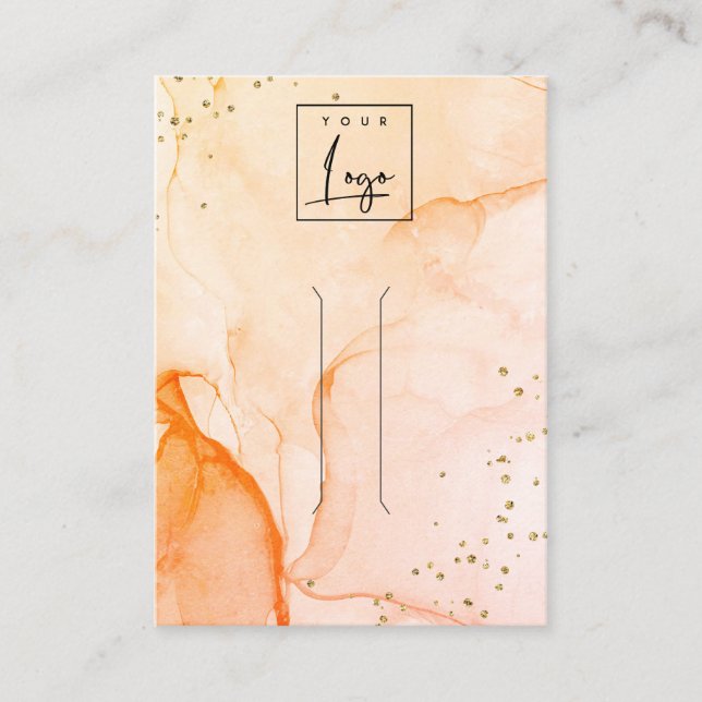 Gult Orange Vattenfärg Struktur Hair Clip-Visning Visitkort (Framsida)