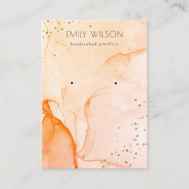 Gult Orange Visning för vattenfärgsskaleuppläsning Visitkort (Framsida)