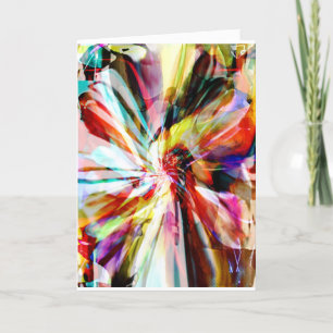 Gult Orange Vit Abstrakt Ribbon Flower Kort