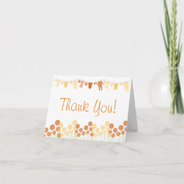 Gult & orangen beklär lite baby shower tackar tack kort