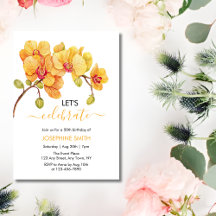 Gult Orchid Flower Blommar 50:e födelsedagen