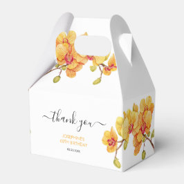 Gult Orchid Flower Botanical Birthday Presentaskar