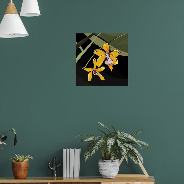 Gult Orchid Flower Tropical Botanical Poster (Skapare uppladdad)