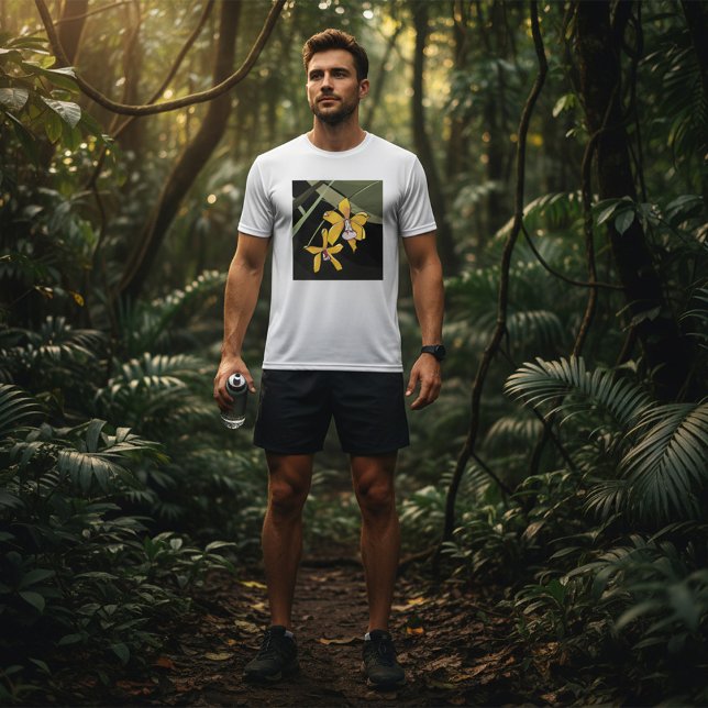 Gult Orchid Flower Tropical Botanical T Shirt (Skapare uppladdad)
