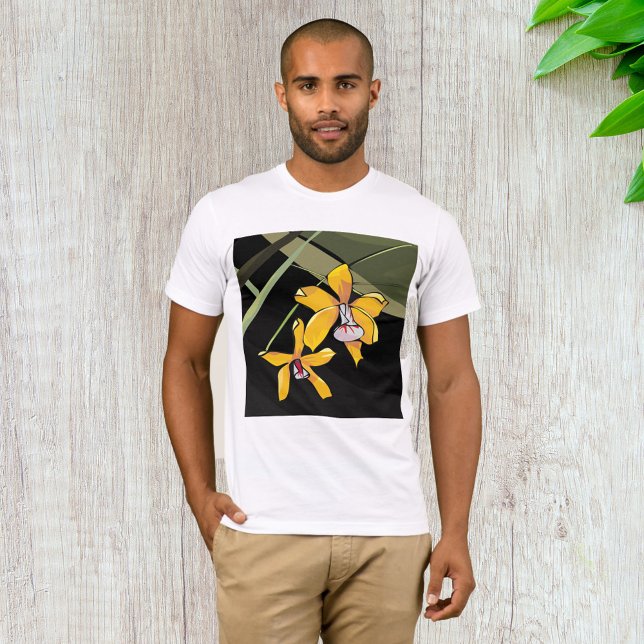 Gult Orchid Flower Tropical Botanical T Shirt (Skapare uppladdad)