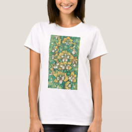 Gult Orchid Tropical Flowers Blommigt Painting T Shirt
