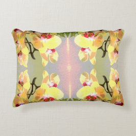 Gult Orchids Mönster Prydnadskudde