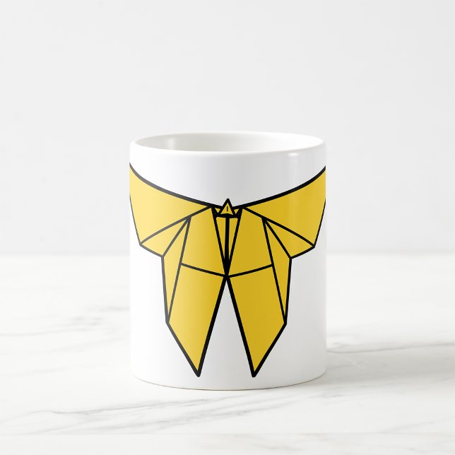 Gult Origami Butterfly Mugg (Skapare uppladdad)