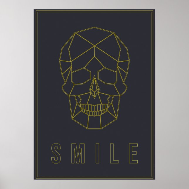 Gult origami- skallbekräftelse poster. le poster (Framsidan)