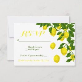 Gult OSA Watercolor Lemons Grönt Bröllop
