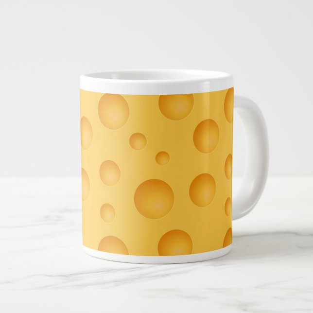 Gult Ost Mönster Jumbo Mugg (Framsida höger)