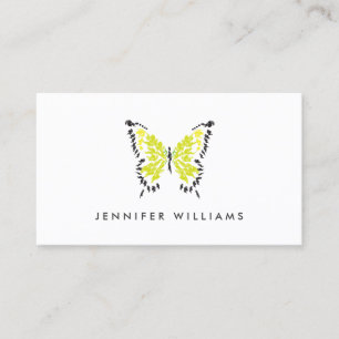 Gult Paediatric Butterfly Logotyp on White Visitkort