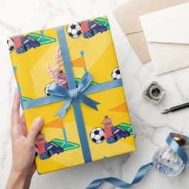 Gult Palyful Soccer Ball Sports Birthday Presentpapper