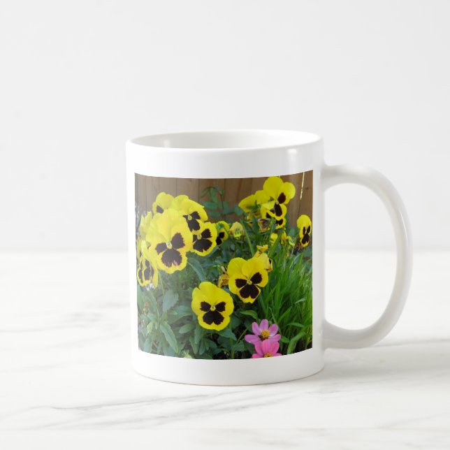 Gult Pansies Kaffemugg (Höger)