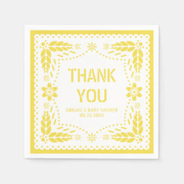 Gult papel picado Tack Baby Shower Pappersservett