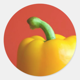 gult paprika runt klistermärke