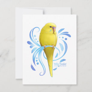 Gult Parakeet Anteckningskort