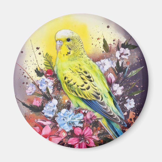 Gult Parakeet Magnet (Framsidan)