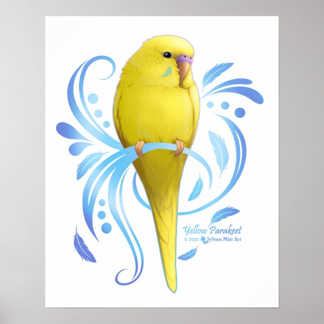 Gult Parakeet Poster (Framsidan)