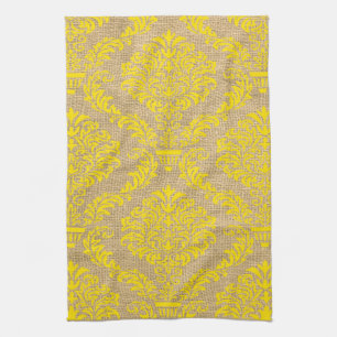 Gult Parisian Moods Damask Kökshandduk