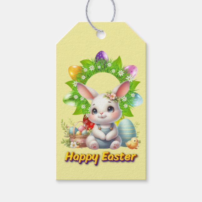 Gult Påsk Presentetikett (Framsidan)