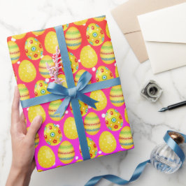 Gult Påskägg om regnbåge Polka dots Presentpapper